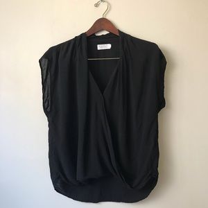 Short Sleeved Rayon Front Cross Blouse